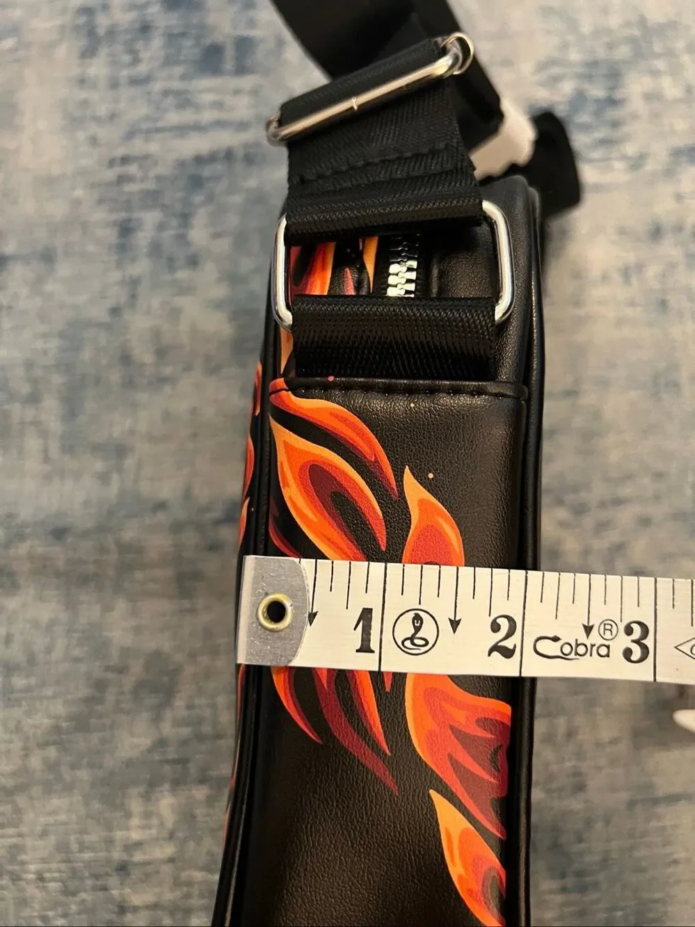 HBO Buckle-Down House of The Dragon Black Red Flame Faux Leather Crossbody Bag